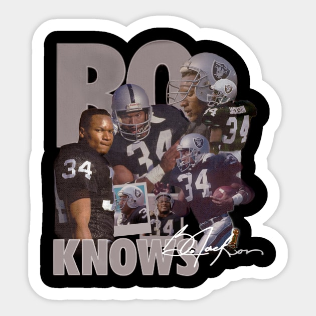 Bo Knows Raiders Vintage Tee Sticker by Spotlight Football Talk